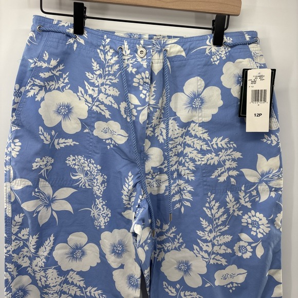 Ralph Lauren Wide Leg Crop Chino‎ Pants w/ Drawstring. Women's 12 Petite NWT - Picture 2 of 16